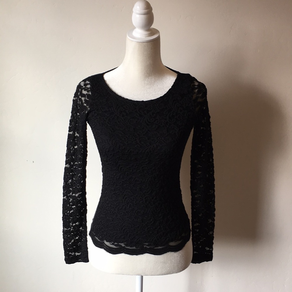 NWT Vintage Hollister Black Lace Top Size XS